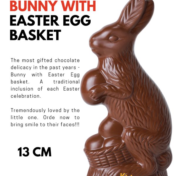 Bunny with Easter Egg Basket - 13 cm